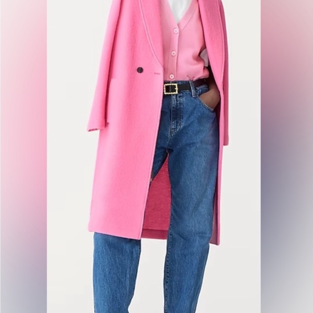 JCrew Pink boiled wool coat XS